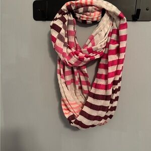 Striped Pink and White Scarf